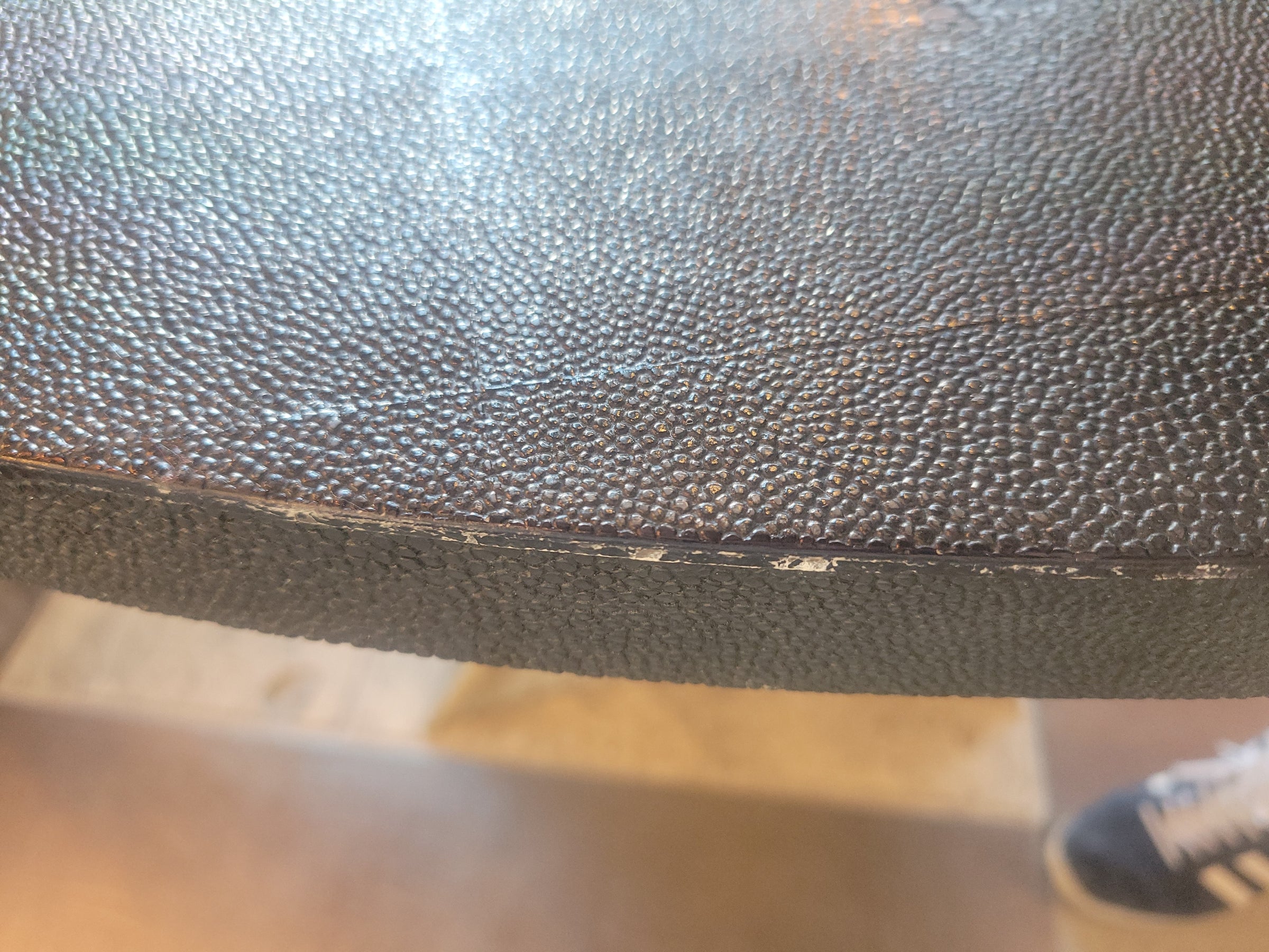 Round Black Shagreen Noor Dining Table on Silver Iron Base by Made Goods