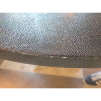 Round Black Shagreen Noor Dining Table on Silver Iron Base by Made Goods