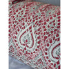 Oversized Rectangular Down-Fill Linen Pillow w/ Red Paisley Pattern