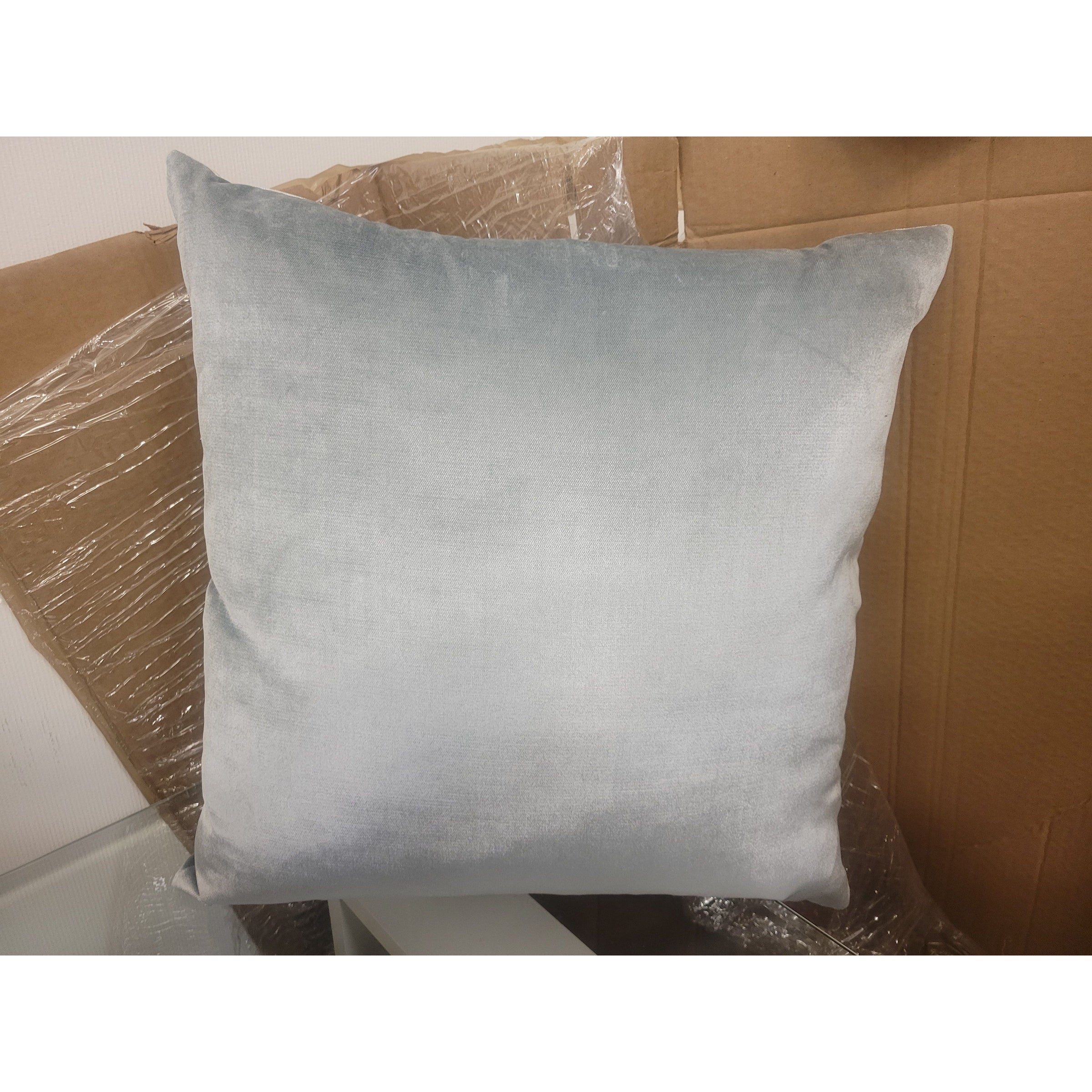 Gray Velvet Square Pillow by RH - AS IS