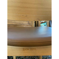 SET of 4 Leather & Wood Valencia Counter Stools by Ton (AS IS)