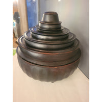 Antique Burmese Lacquer Monk Bowl Set (As Is)