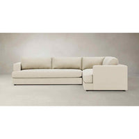 Custom L-Shape Sectional Sofa in Performance Linen Creme 118"Lx91"Dx29"H