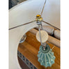 PAIR of Blue Ceramic Table Lamps w/ White Shades