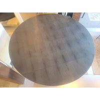 Round Black Shagreen Noor Dining Table on Silver Iron Base by Made Goods