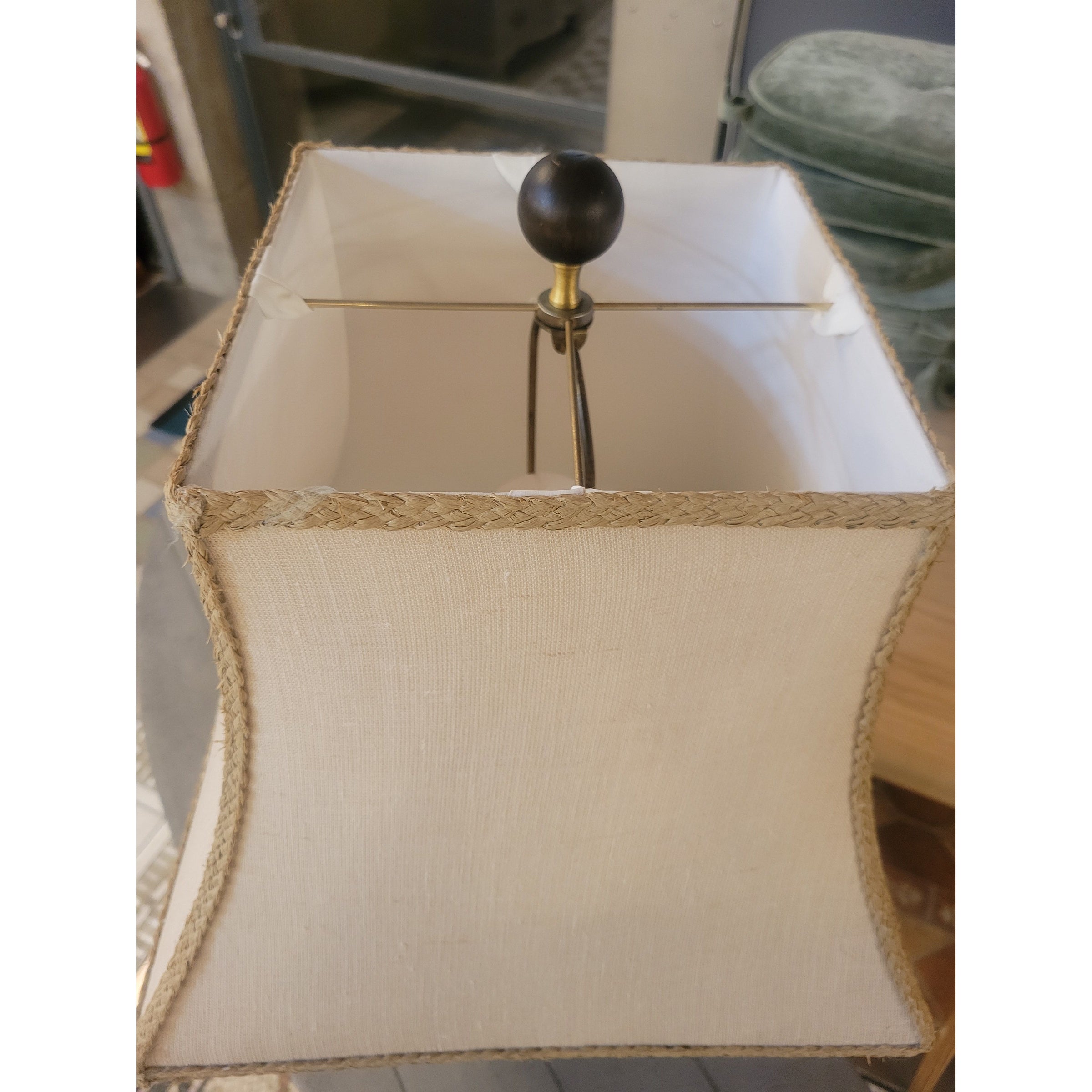 Blue Ceramic Water Pot Table Lamp w/ Shade