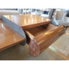 Mid-Century Curved Wood 1-Drawer Desk w/ Iron Legs