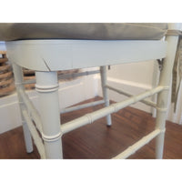 SET of 8 Bulgarian Faux Bamboo Dining Chairs w/ Tan Cushions - AS IS