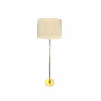 Glass Rod Brass Floor Lamp w/ White Shade