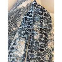 Pair of Custom Blue & Gray Animal Print Lumbar Pillows