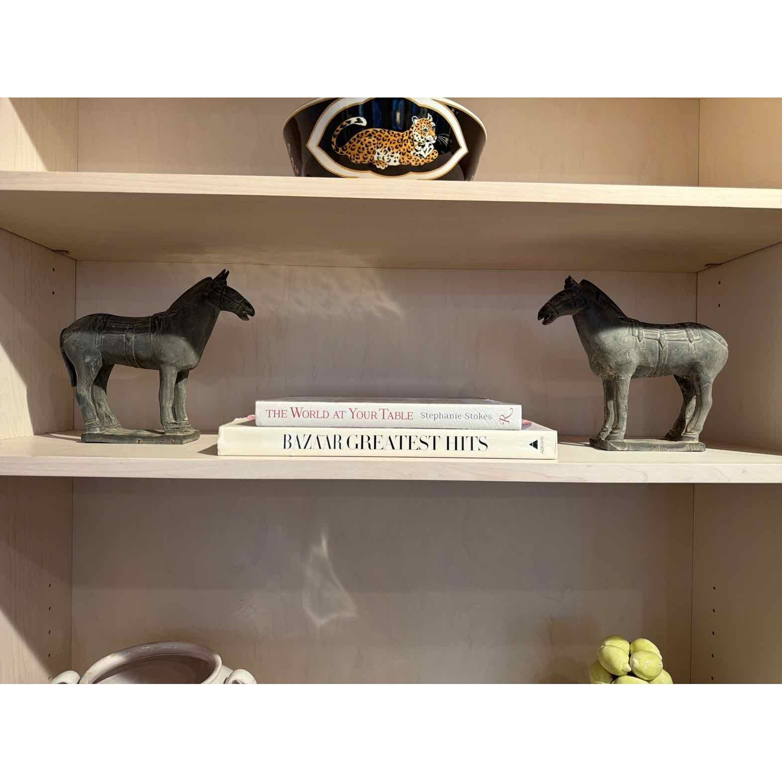 Pair of Chinese Qin Shi Huang Terracota Clay Horse Sculptures - colletteconsignment.com