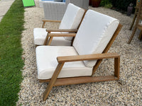 Pair of Outdoor Teak Lounge Chairs
