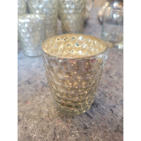 Pair of Small Hexagonal Mercury Glass Candle Holders