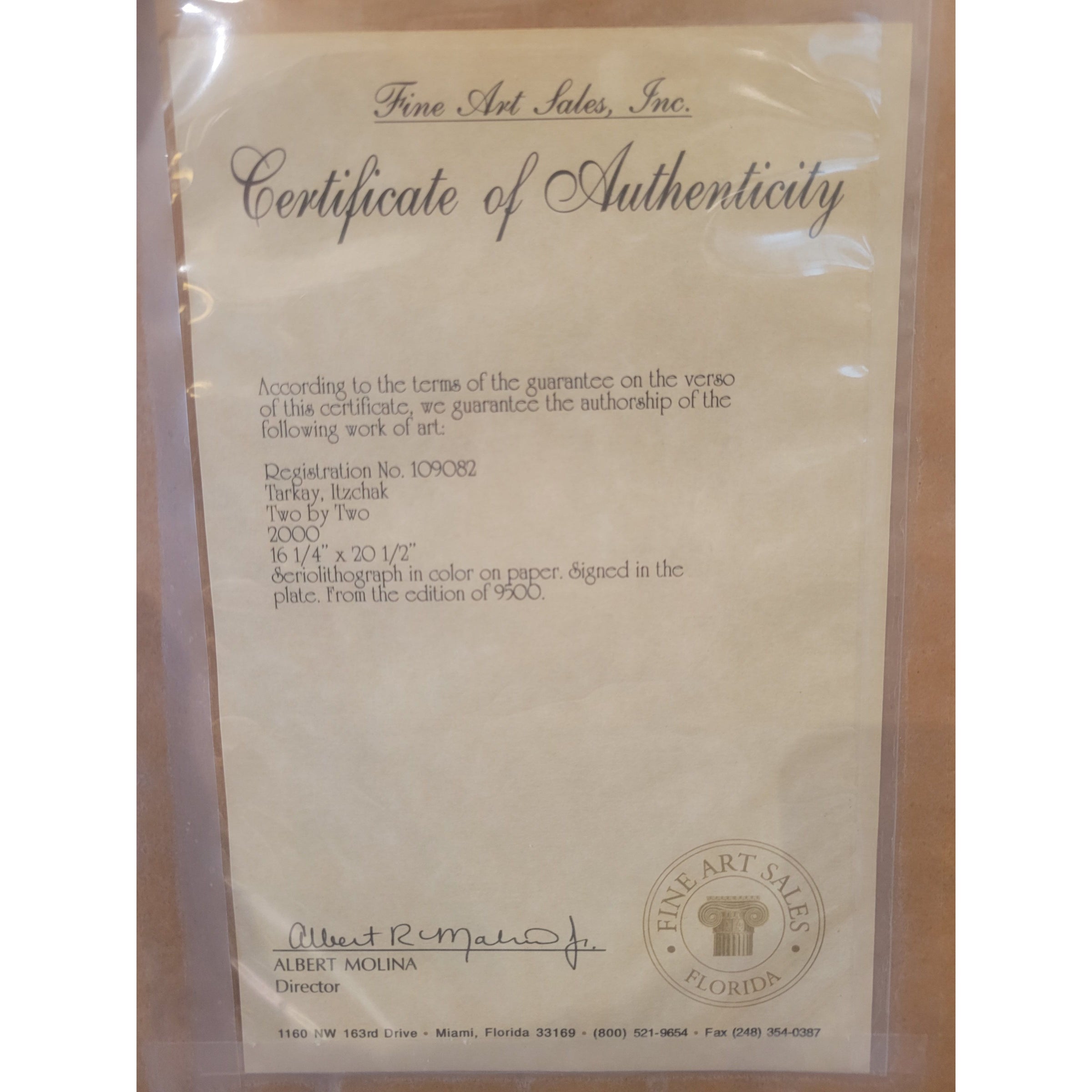 'Two by Two' 2000 Seriolithograph by Itzchak Tarkay, L.E. of 9500