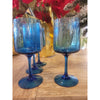 Set of 8 Blue Wine Glasses
