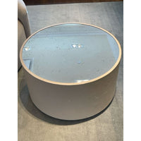 Shagreen Coffee Table w/ Mirror Glass Top Attrib. to Made Goods - colletteconsignment.com