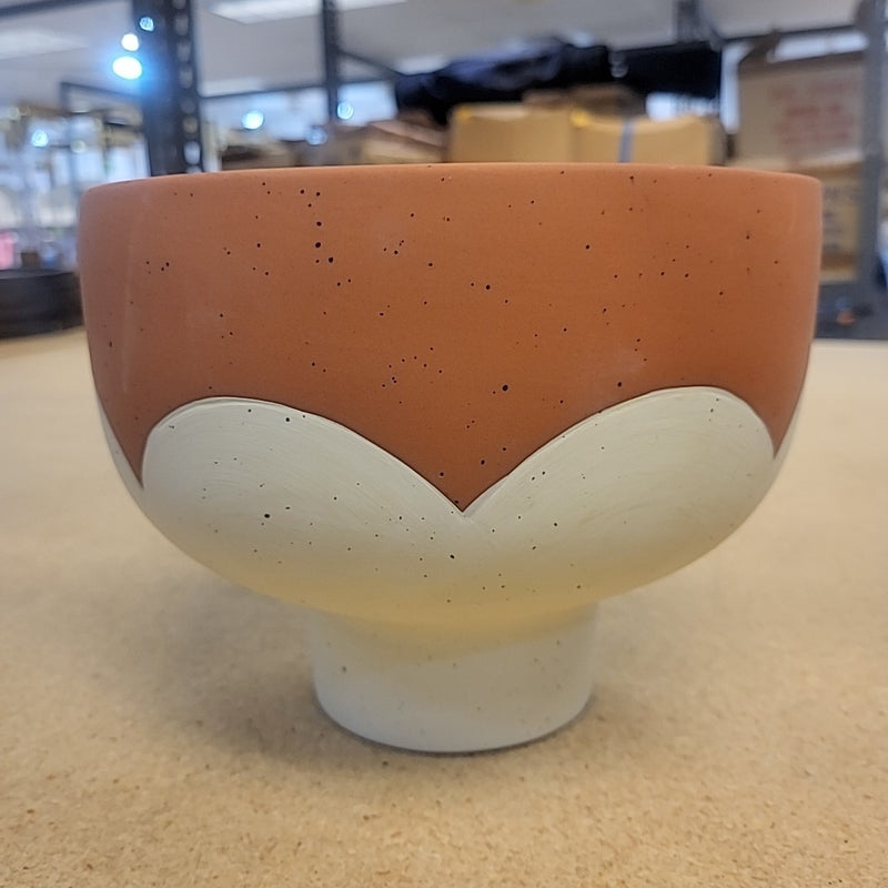 Matte Mauve & White Ceramic Pot