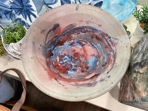 Painted Gray Decorative Ceramic Bowl