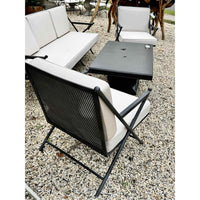 PAIR of 'Balta' Dark Gray Metal Lounge Chairs w/ Ivory Cushions by Made Goods