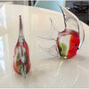 Pair of Red & Green Murano Glass Fish Sculptures