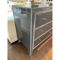 Gray Glass 6-Drawer Dresser Attrib. to Arhaus (AS IS)