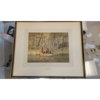 'Lake Huron' 1824 Watercolor Painting in Frame (AS IS)