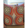 PAIR of Custom Retro Orange Circles Square Pillows