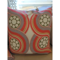 PAIR of Custom Retro Orange Circles Square Pillows