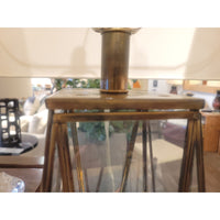 PAIR of Vintage Brass & Glass Cage Table Lamps (AS IS) - colletteconsignment.com