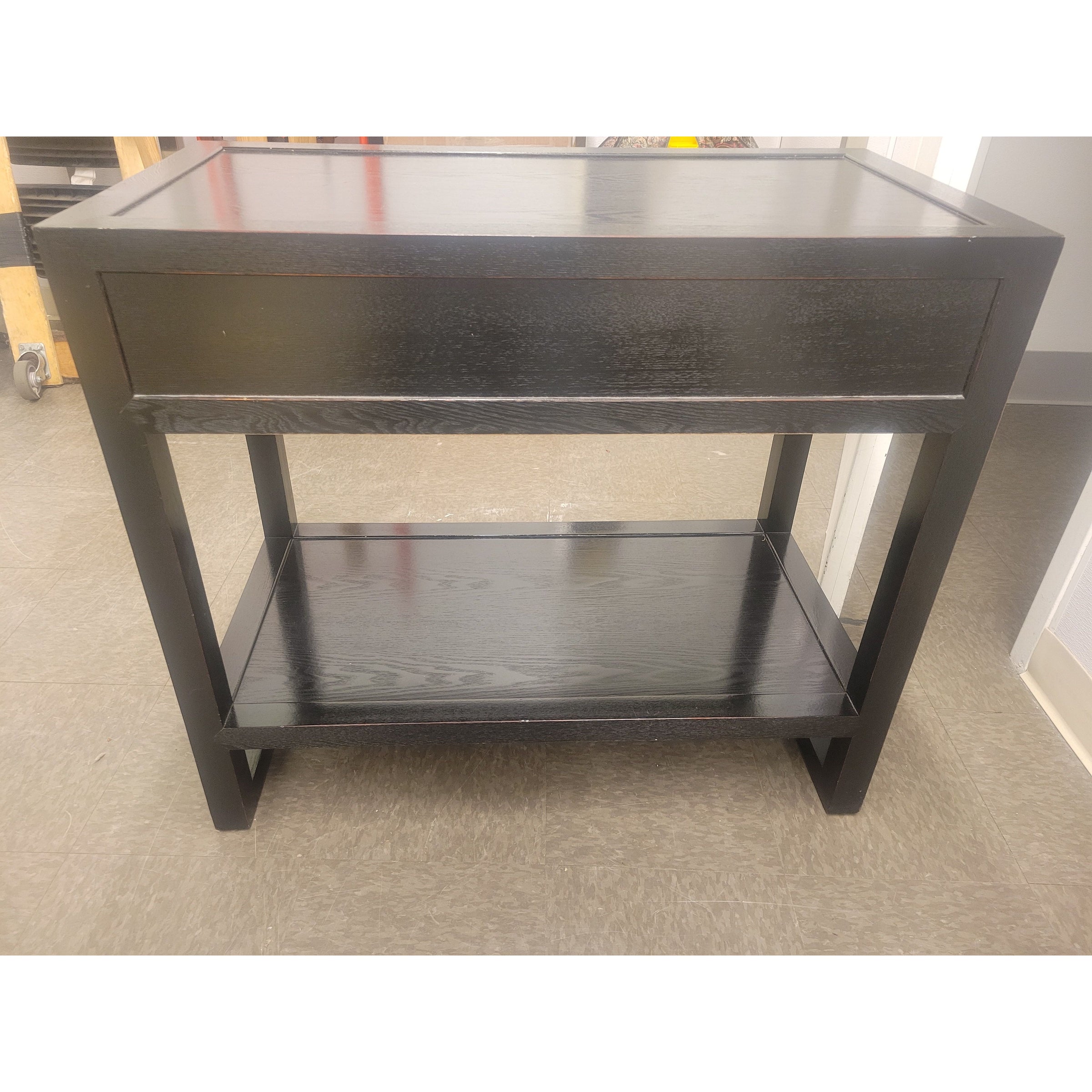 Black Wood Console Table w/ 2 Drawers