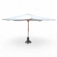 9.5-ft Square Umbrella by Santa Barbara w/ Rolling Metal Stand by Sutherland