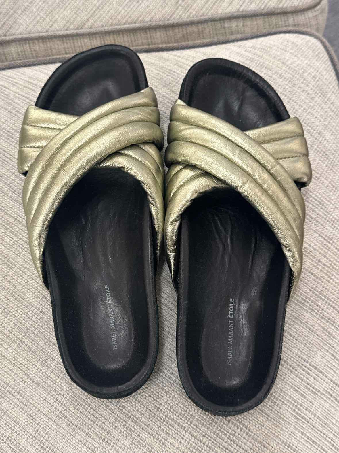 Women's Isabel Marant Shoe Size 38 Silver/Black Sandals