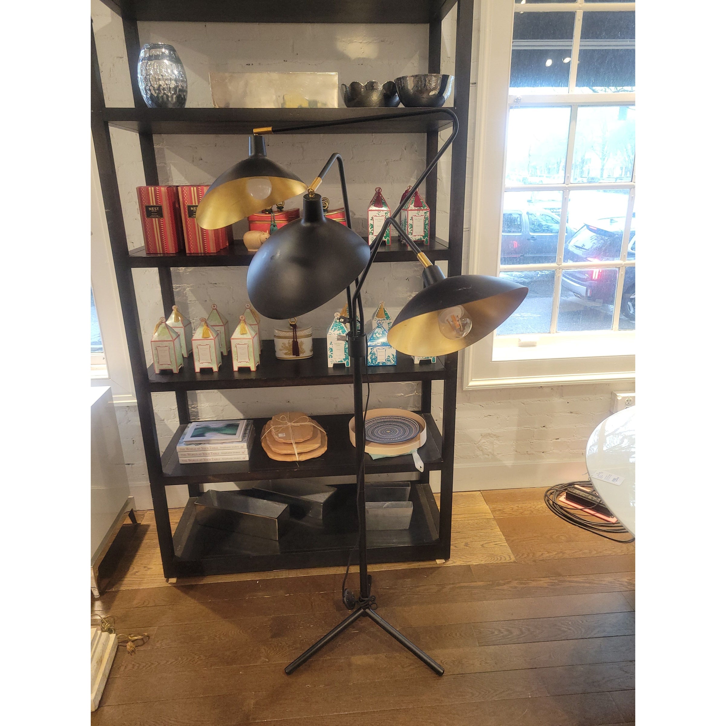 Black & Gold Nautilus Floor Lamp