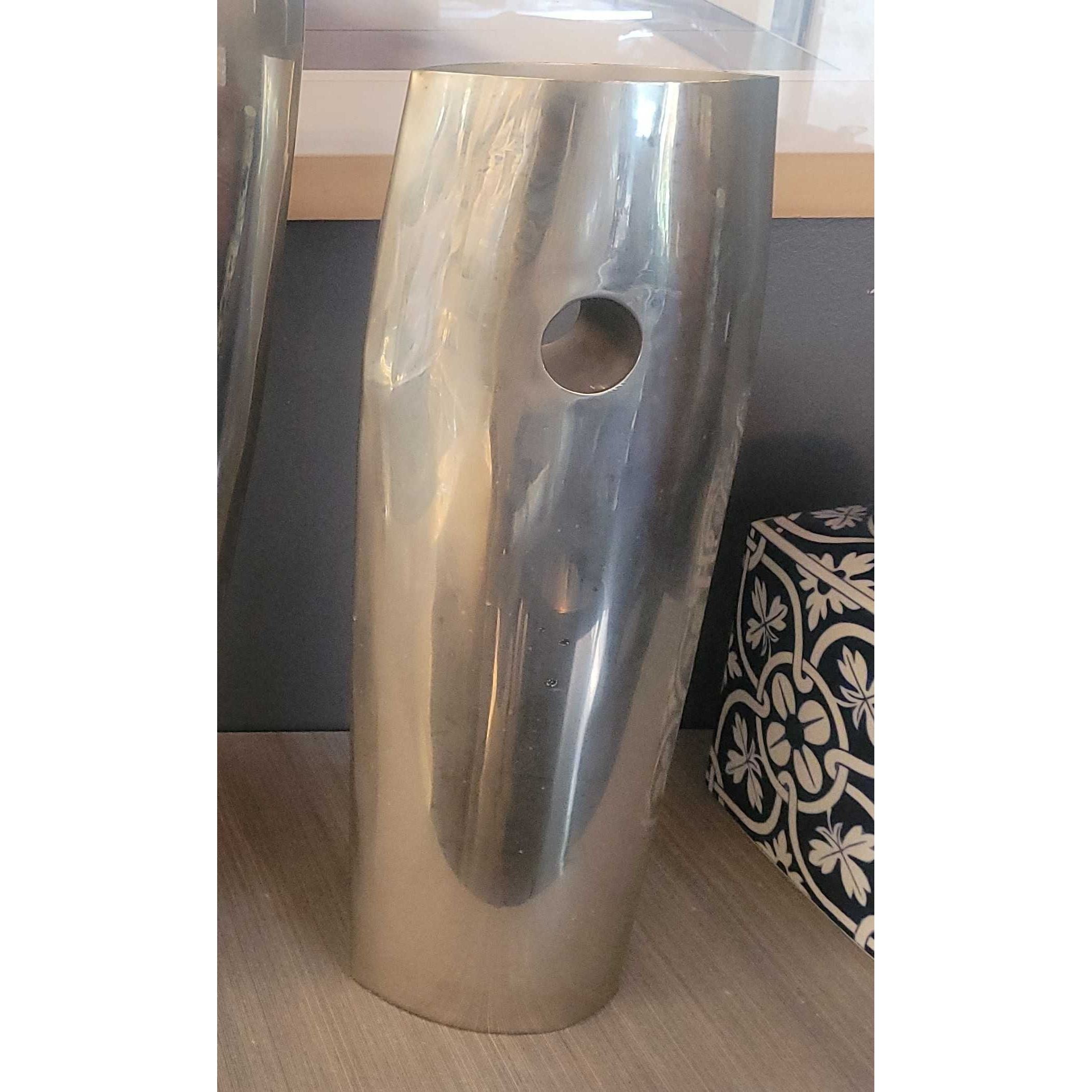 Vintage Medium Metal Hole Cutout Vase