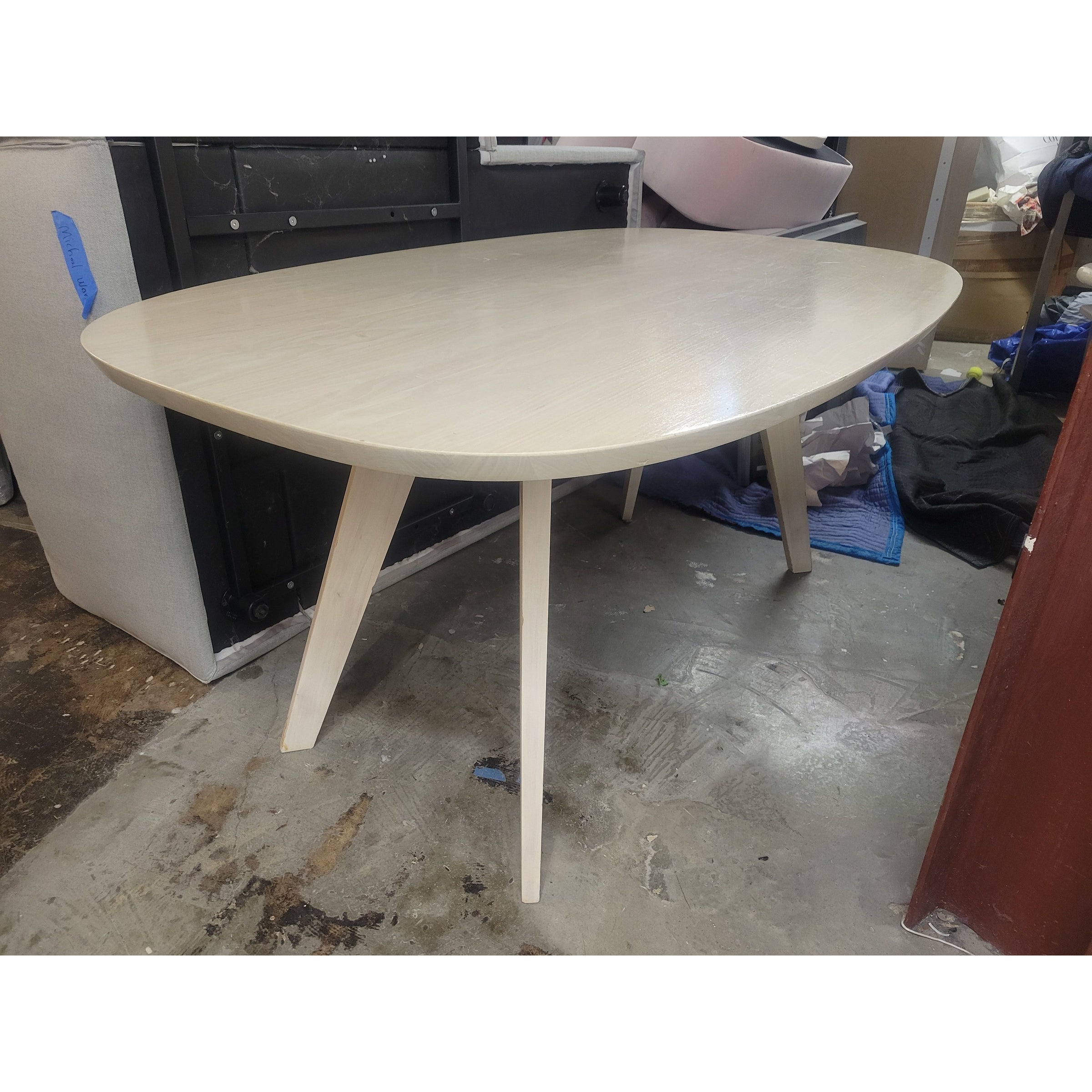 Blonde Wood Oval Dining Table (AS IS)
