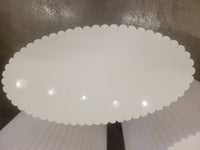 Fluted White Lacquer Oval Pedestal