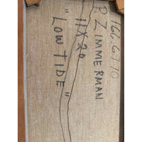 Signed Oil Painting 'Low Tide',  by Paul Zimmerman, 21.25" L x 12.38' H x 2" D