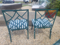 SET of Vintage Painted Iron Dining Table, 2 Arm Chairs, 4 Side Chairs (AS IS)