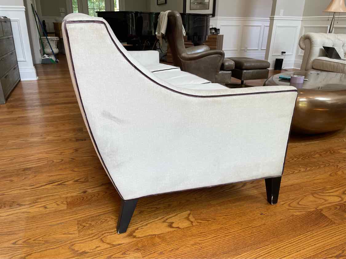White Sofa w/ Purple Piping by MG+BW (AS IS)