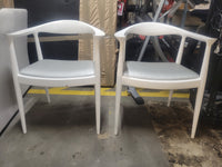 SET of 4 White Lacquered Mahogany Danish Dining Chairs by Villa & House (AS IS)