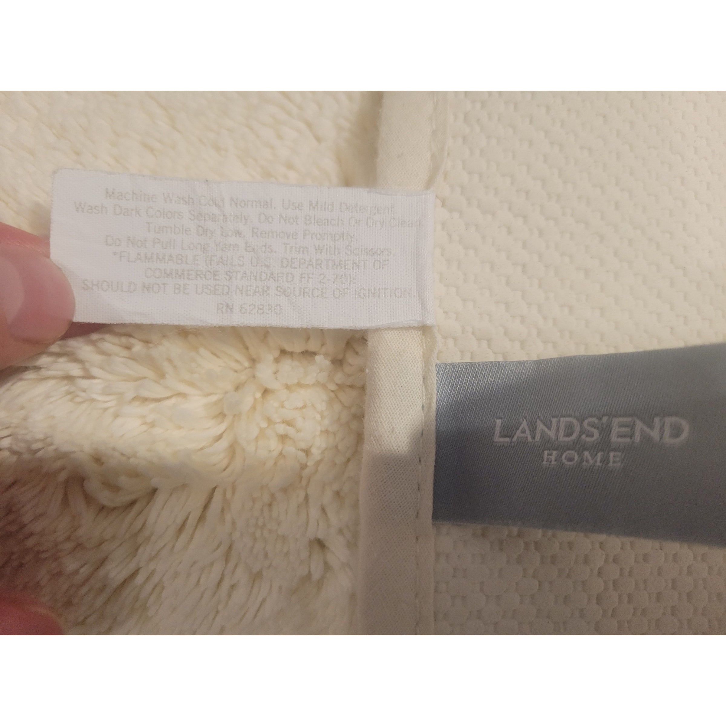 Off-White Rectangular Bath Mat