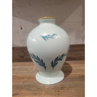 Limoges Blue Porcelain Vase w/ Floral Accents