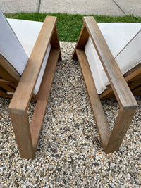 Pair of Outdoor Teak Lounge Chairs