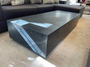 5' Rectangular Black Marquina Marble Plinth Coffee Table by RH