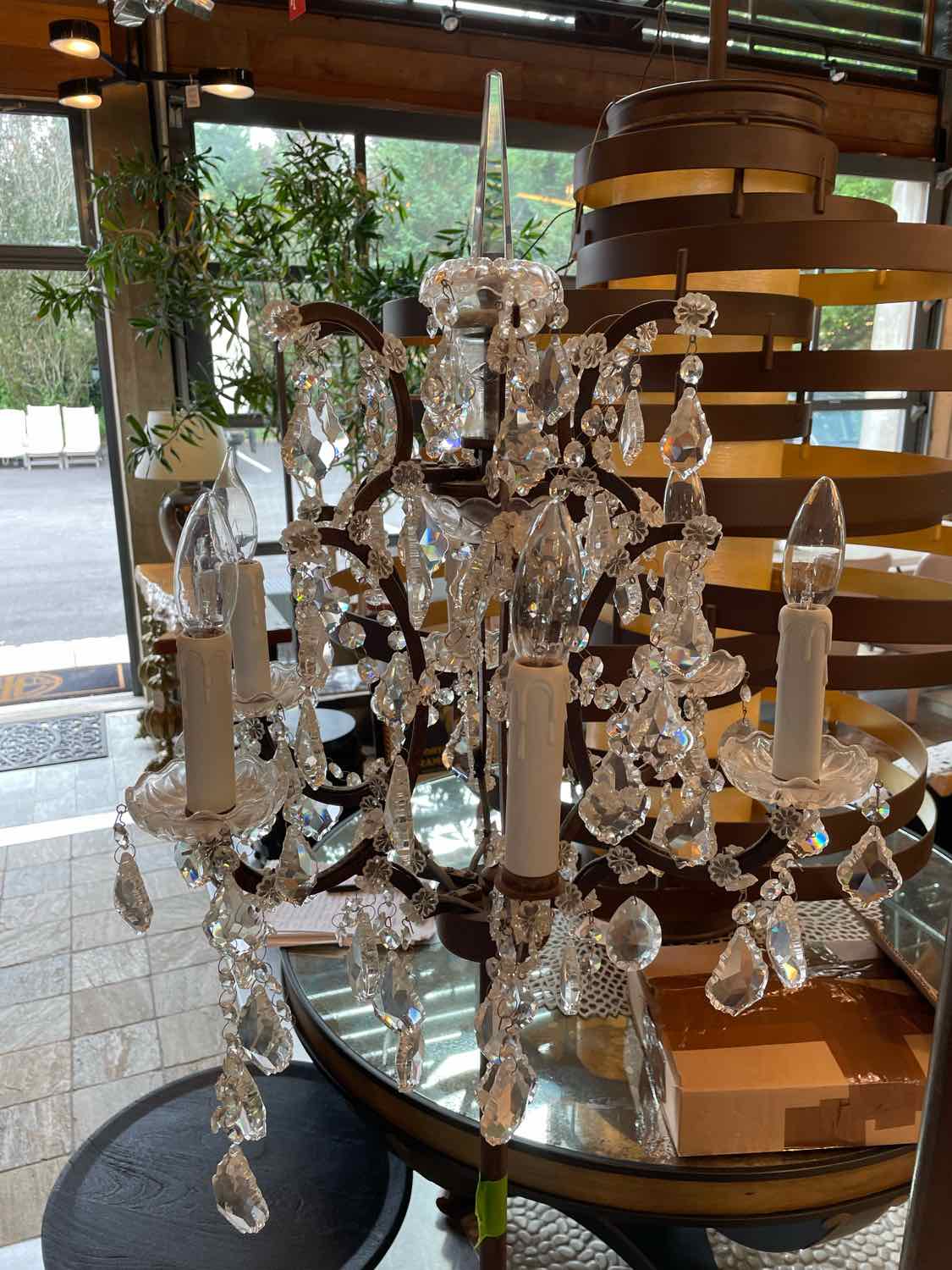 Roccoco Style Crystal & Iron Floor Lamp Attrib. to RH (AS IS)