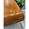Mid-Century Curved Wood 1-Drawer Desk w/ Iron Legs
