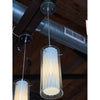 Clear Glass & Milk Glass Cylindrical Pendant