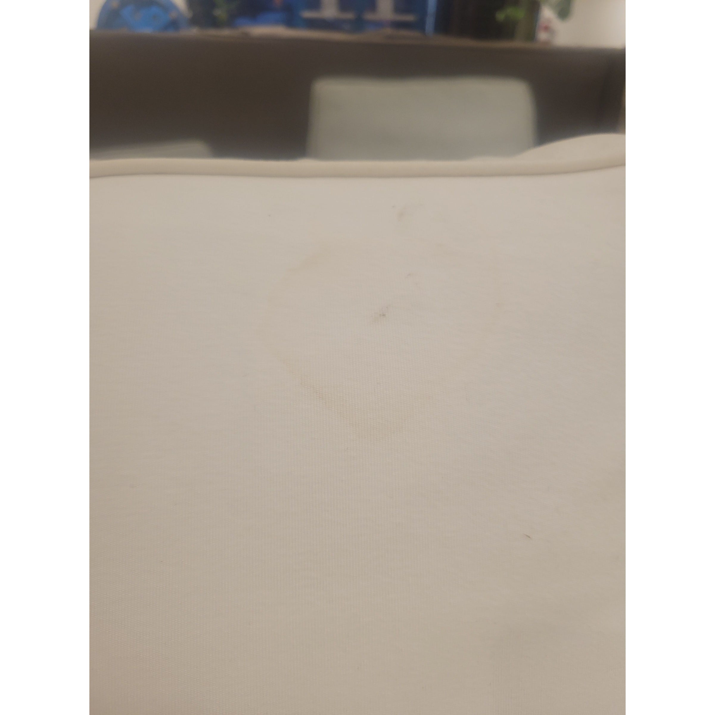 White Slipcover Roll Arm Chair (AS IS)