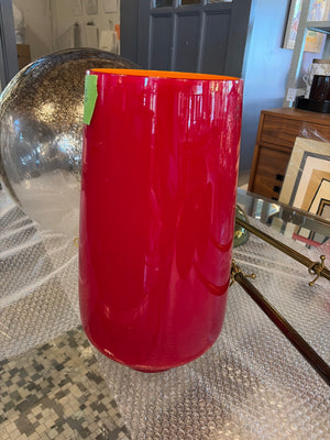 Red & Orange Murano Glass Vase by Paolo Venini for Venini