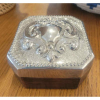 Wood Box w/ Silver Plated Lid